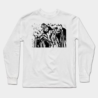 black and white Randy Macho Long Sleeve T-Shirt